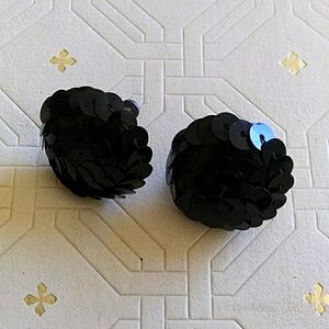 HOST PICK🔻Vintage black sequin costume party boho screwback earrings